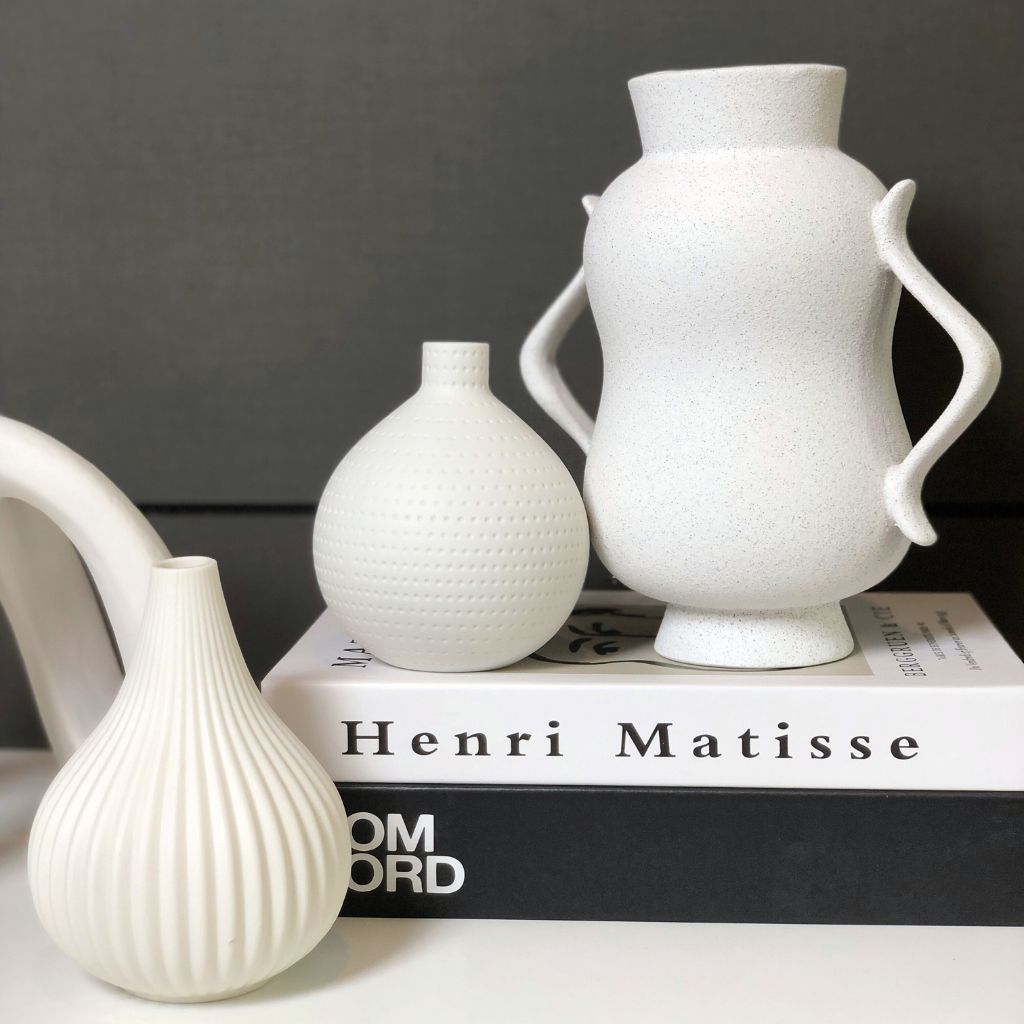 Matte White Ribbed Petite Bud Vase