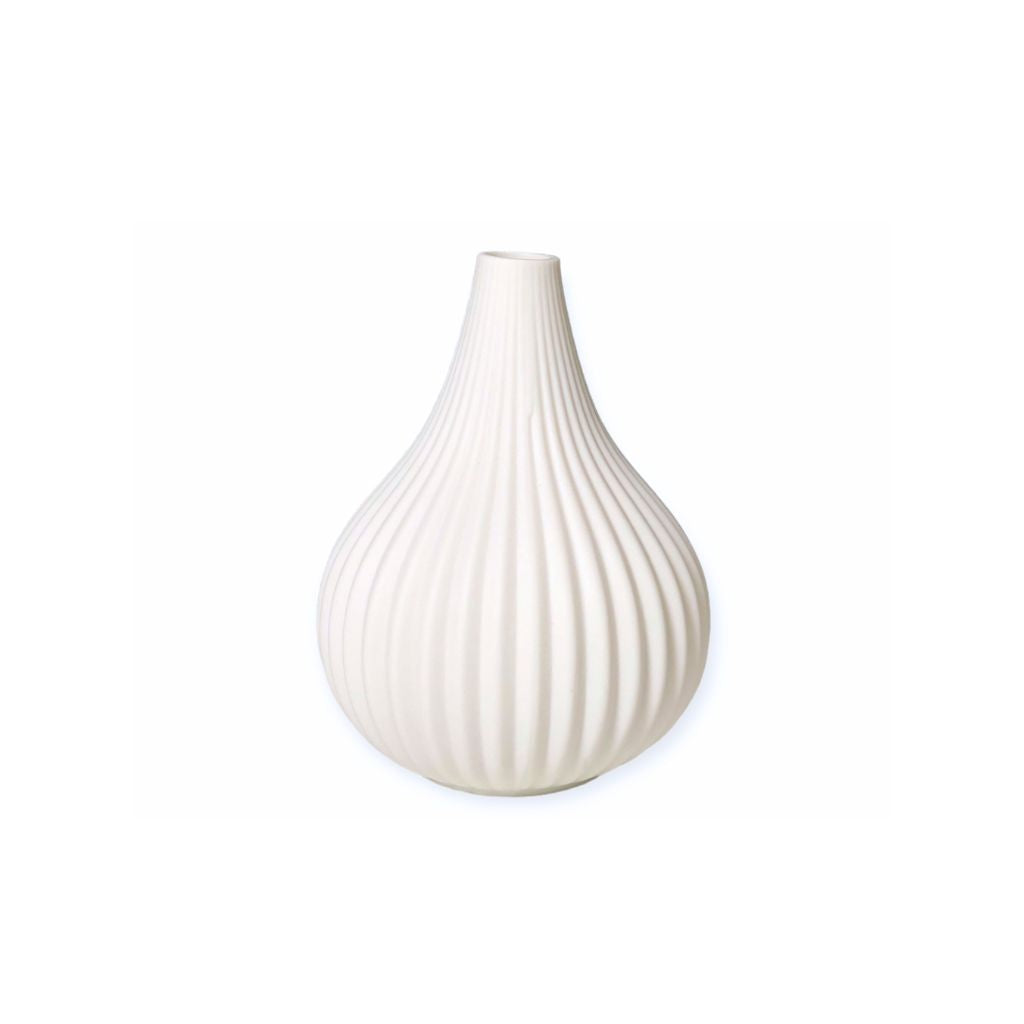 Matte White Ribbed Petite Bud Vase