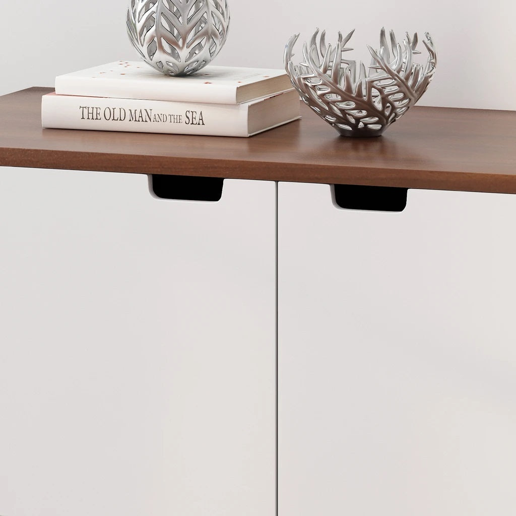 Mayleen Mid-Century Modern 2 Door Cabinet w/ Shelves