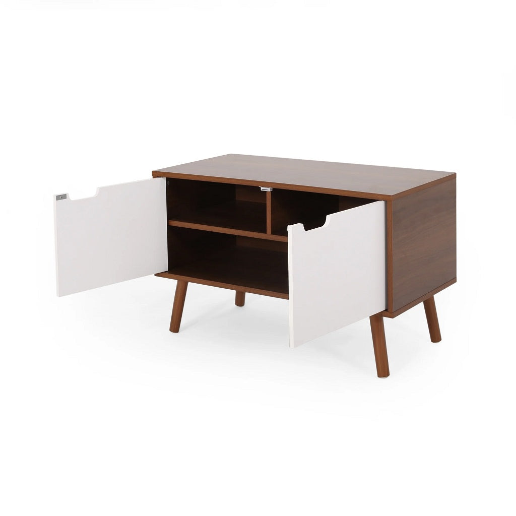 Mayleen Mid-Century Modern 2 Door Cabinet w/ Shelves