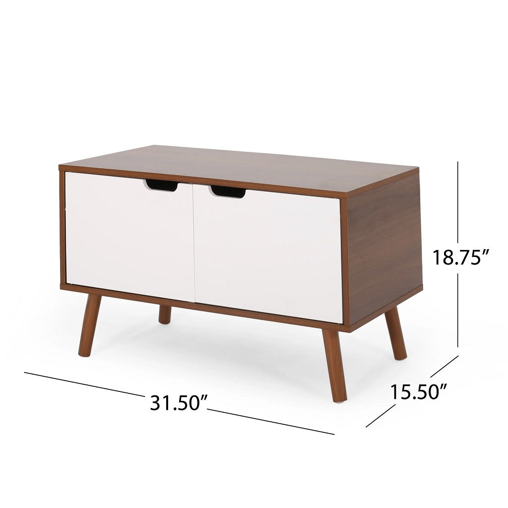 Mayleen Mid-Century Modern 2 Door Cabinet w/ Shelves