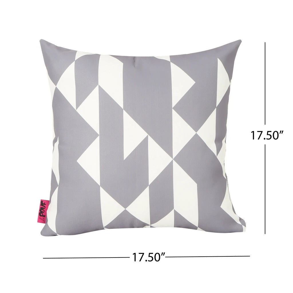 Mayme Outdoor Pillow, 17.75" Square, Abstract Geometric Pattern