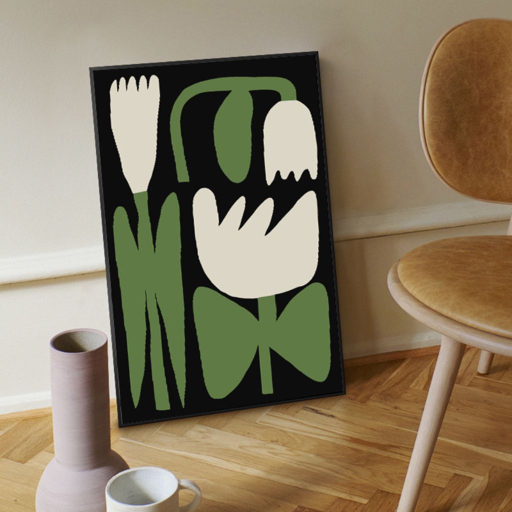 Modern Abstract Garden Wall Art Framed Print