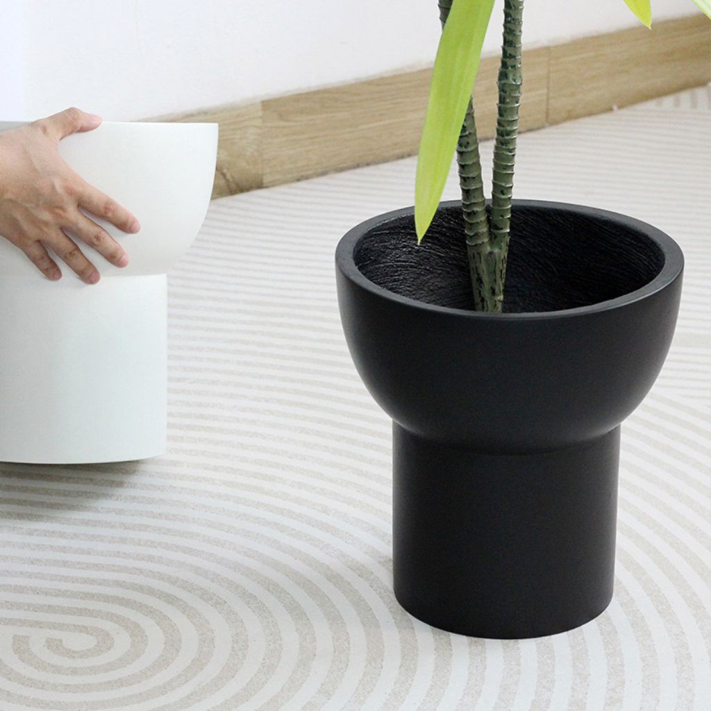 Modern Tapered Large Concrete Planter