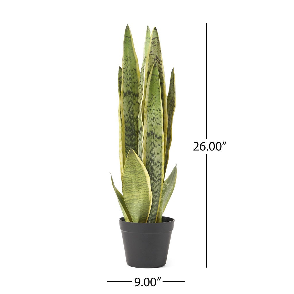 Morrow Artificial Tabletop Snake Plant, Green