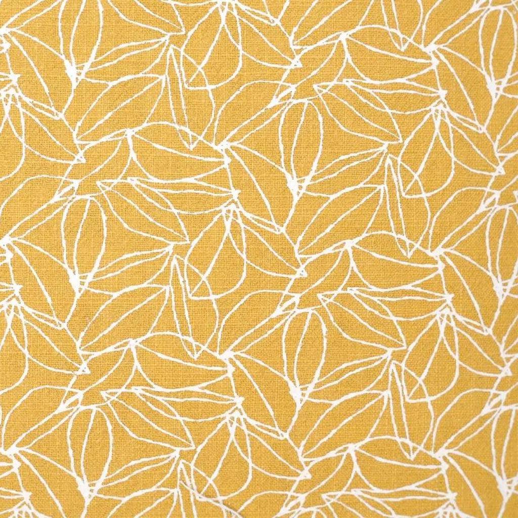 Mustard Yellow Floral Tassel Linen Throw Pillow Cover