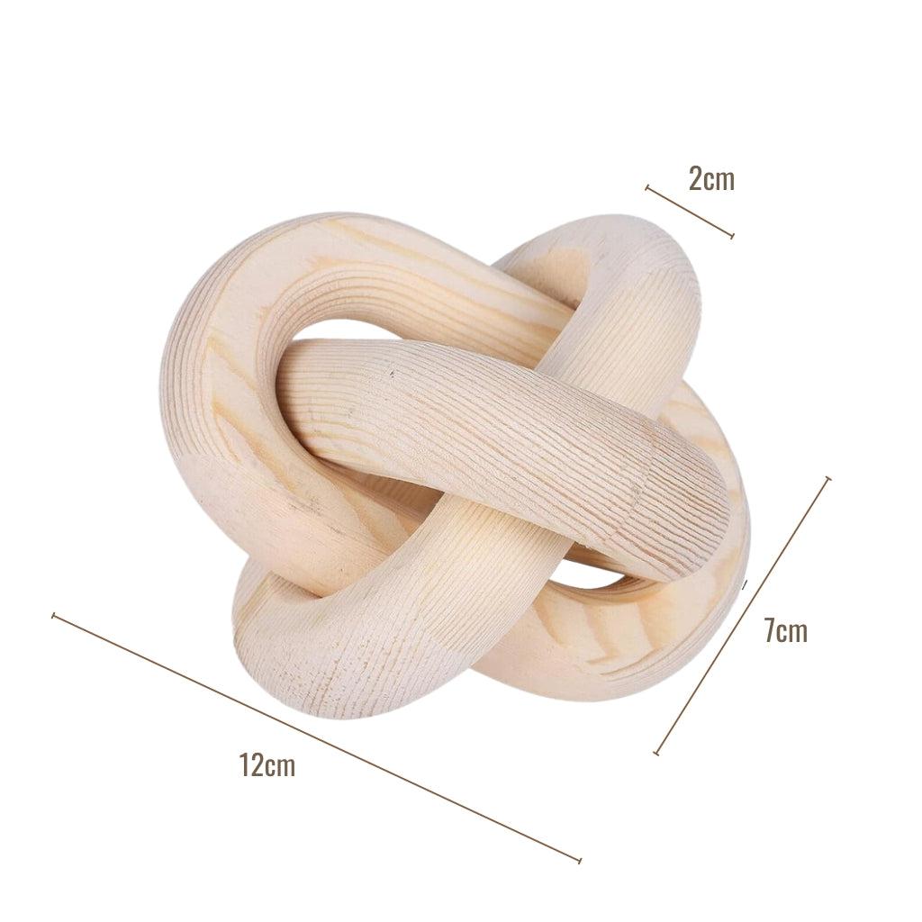 Natural 3-Link Wooden Knot Decorative Object