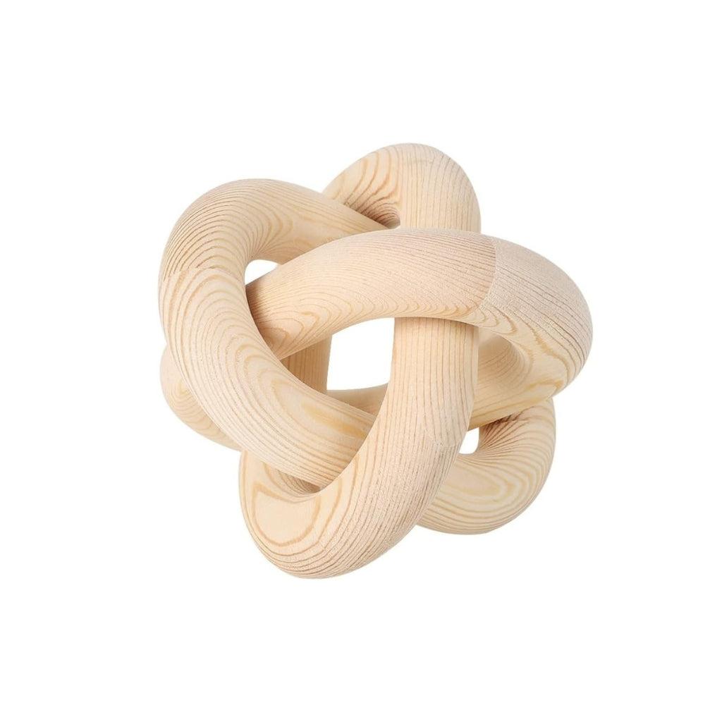 Natural 3-Link Wooden Knot Decorative Object