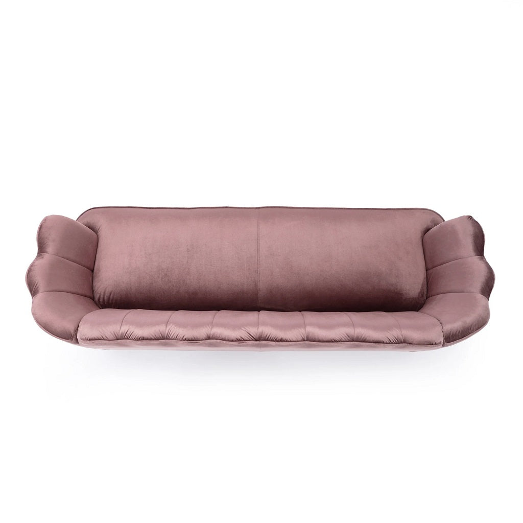 Ohnstad Modern Glam Velvet Channel Stitch 3 Seater Shell Sofa