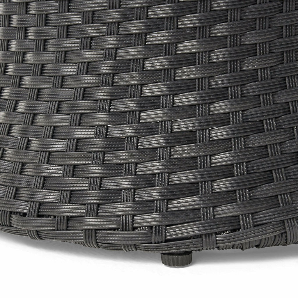 Pattaya 3pc Outdoor Black Wicker Chat Set