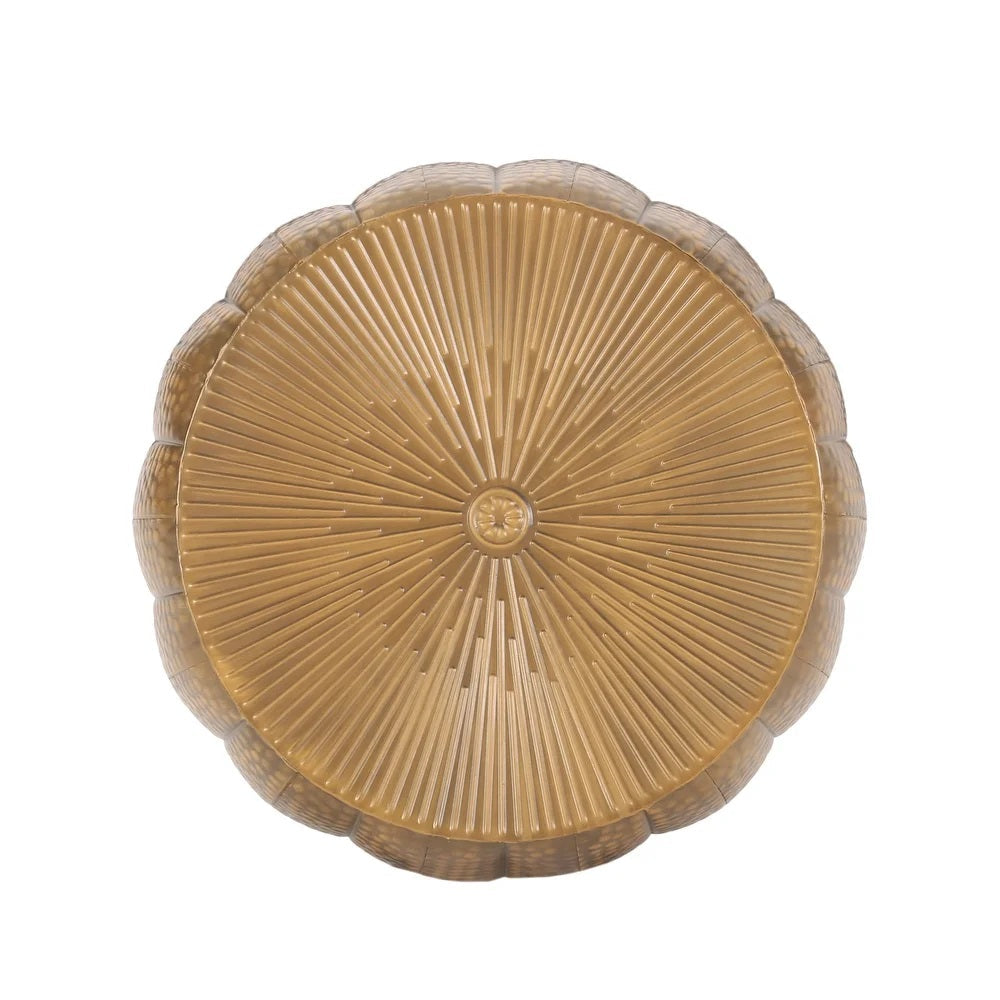 Perrotto Modern Iron Sunburst Pumpkin Coffee Table