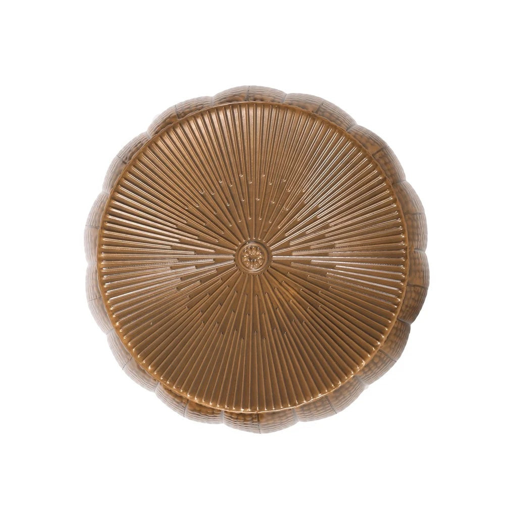 Perrotto Modern Iron Sunburst Pumpkin Coffee Table