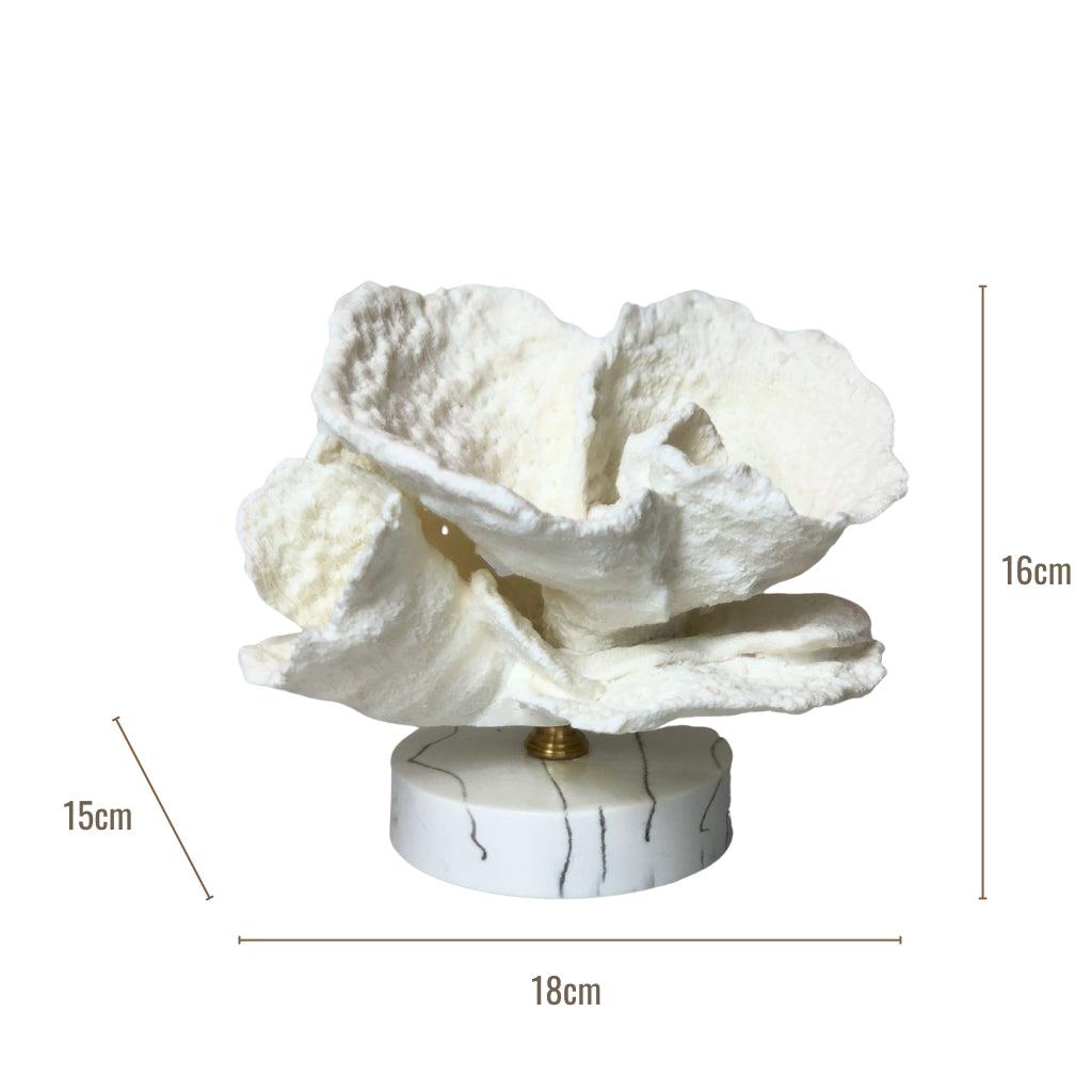 Petal Coral on Faux Marble Base
