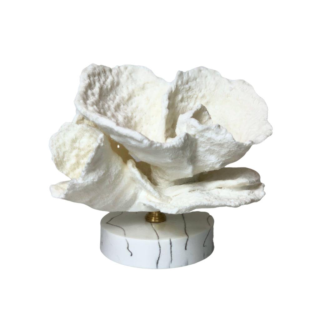 Petal Coral on Faux Marble Base