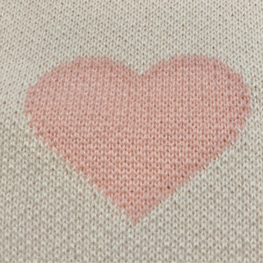 Pink Loving Hearts Knitted Throw Blanket