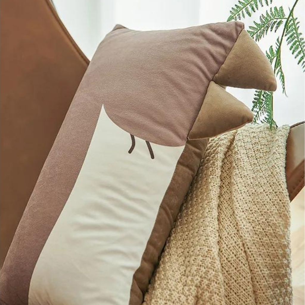 Plush Cat Lumbar Pillow Cover