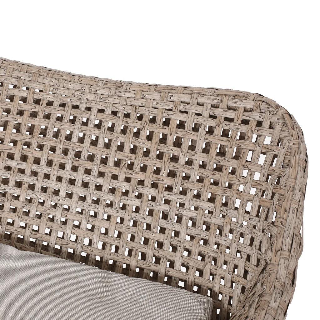 Pondway Outdoor Wicker and Iron Barstools with Cushion, Set of 2-Furny Matter