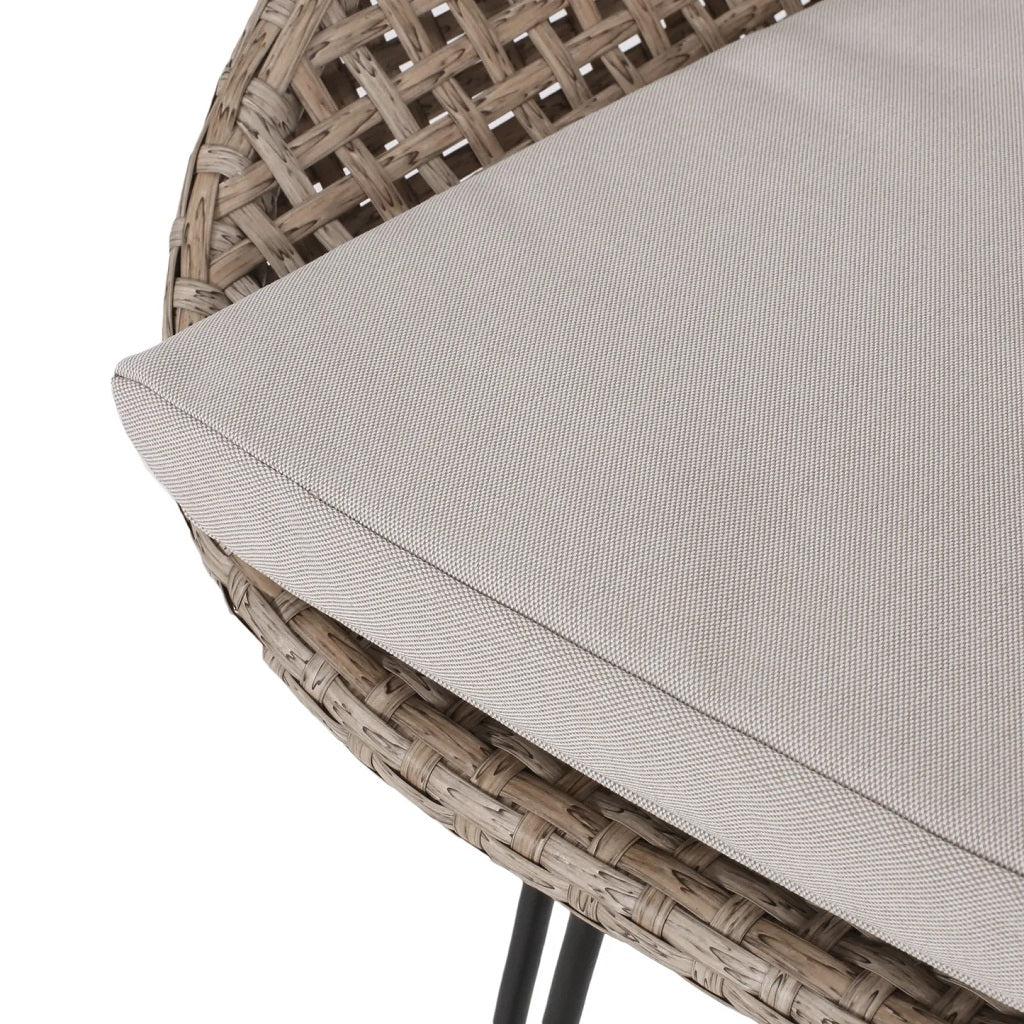Pondway Outdoor Wicker and Iron Barstools with Cushion, Set of 2-Furny Matter