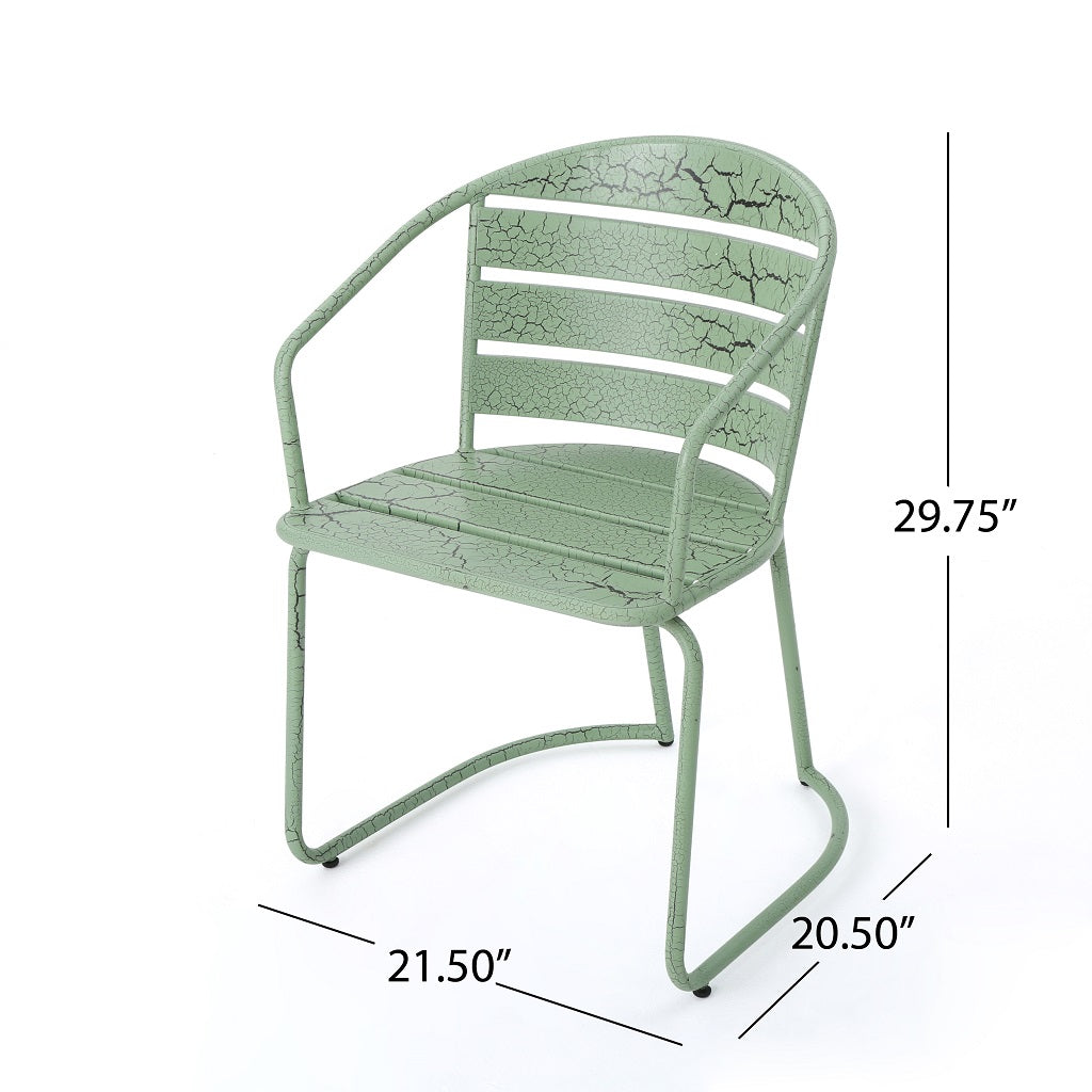Porto Outdoor 3 Piece Crackle Finished Iron Bistro Set