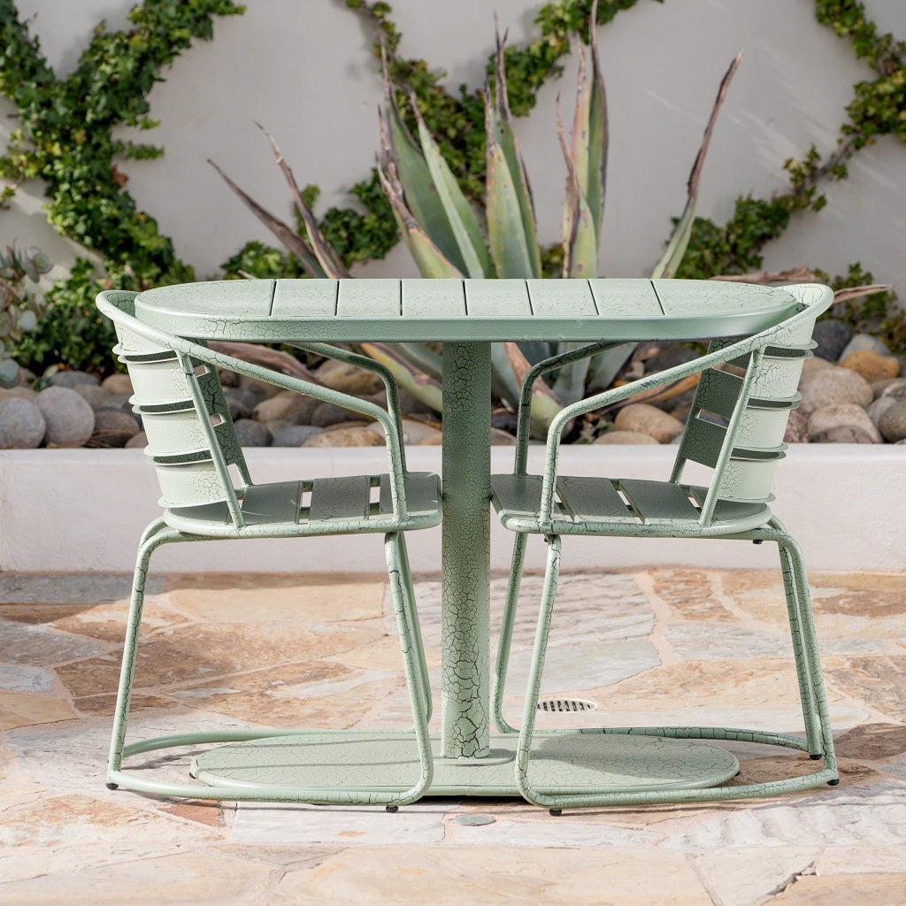 Porto Outdoor 3 Piece Crackle Finished Iron Bistro Set