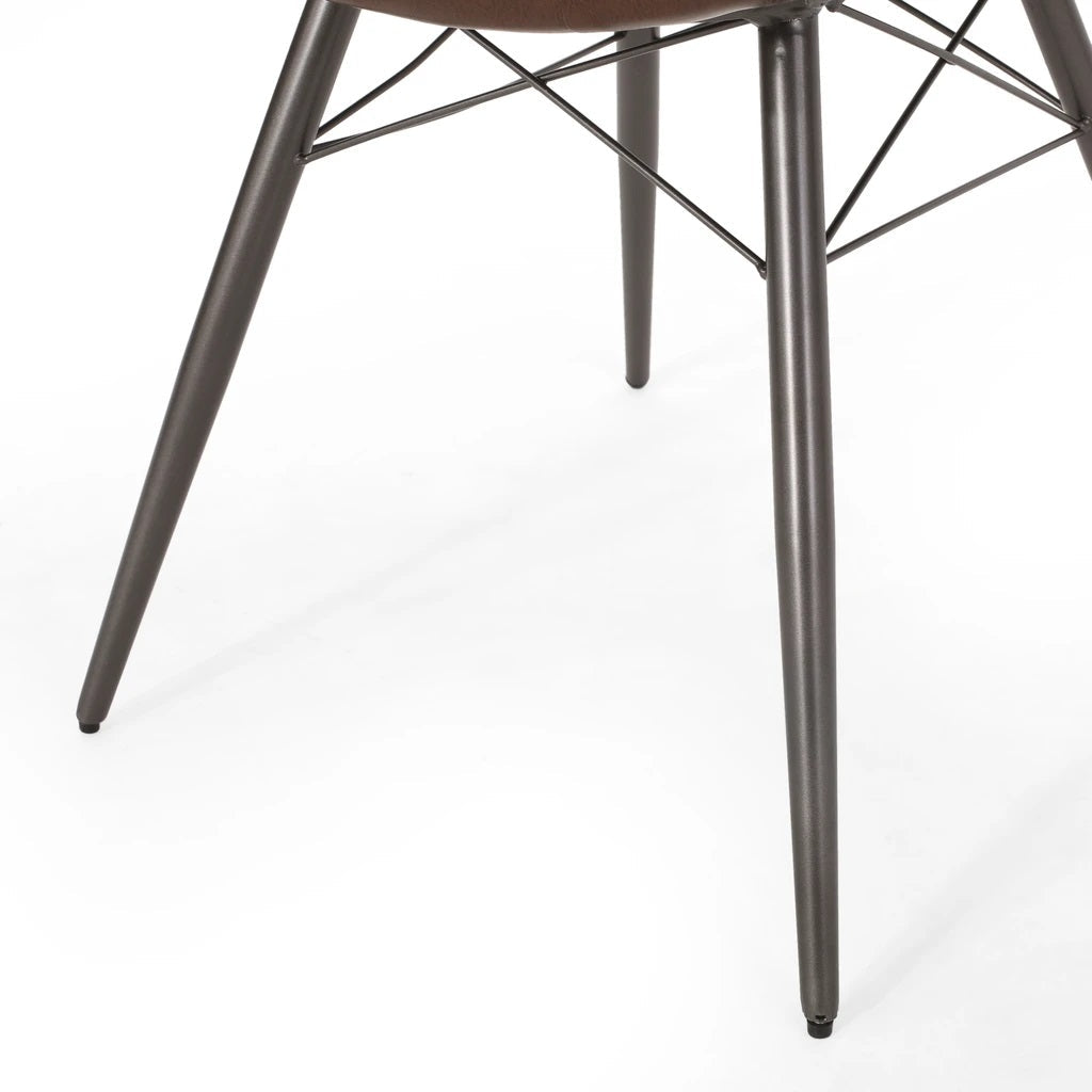 Poulan Contemporary Tufted Dining Chairs with Toothpick Legs, Set of 2