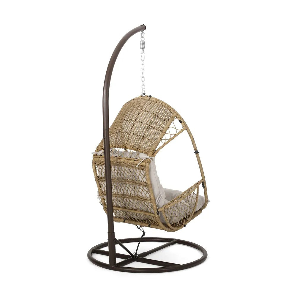 Primo Outdoor Wicker Hanging Basket / Egg Chair with Stand