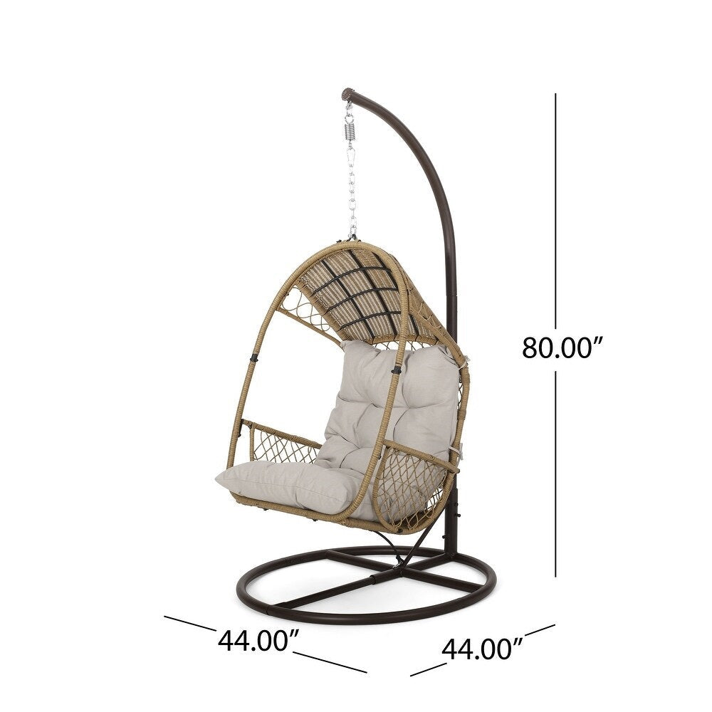 Primo Outdoor Wicker Hanging Basket / Egg Chair with Stand