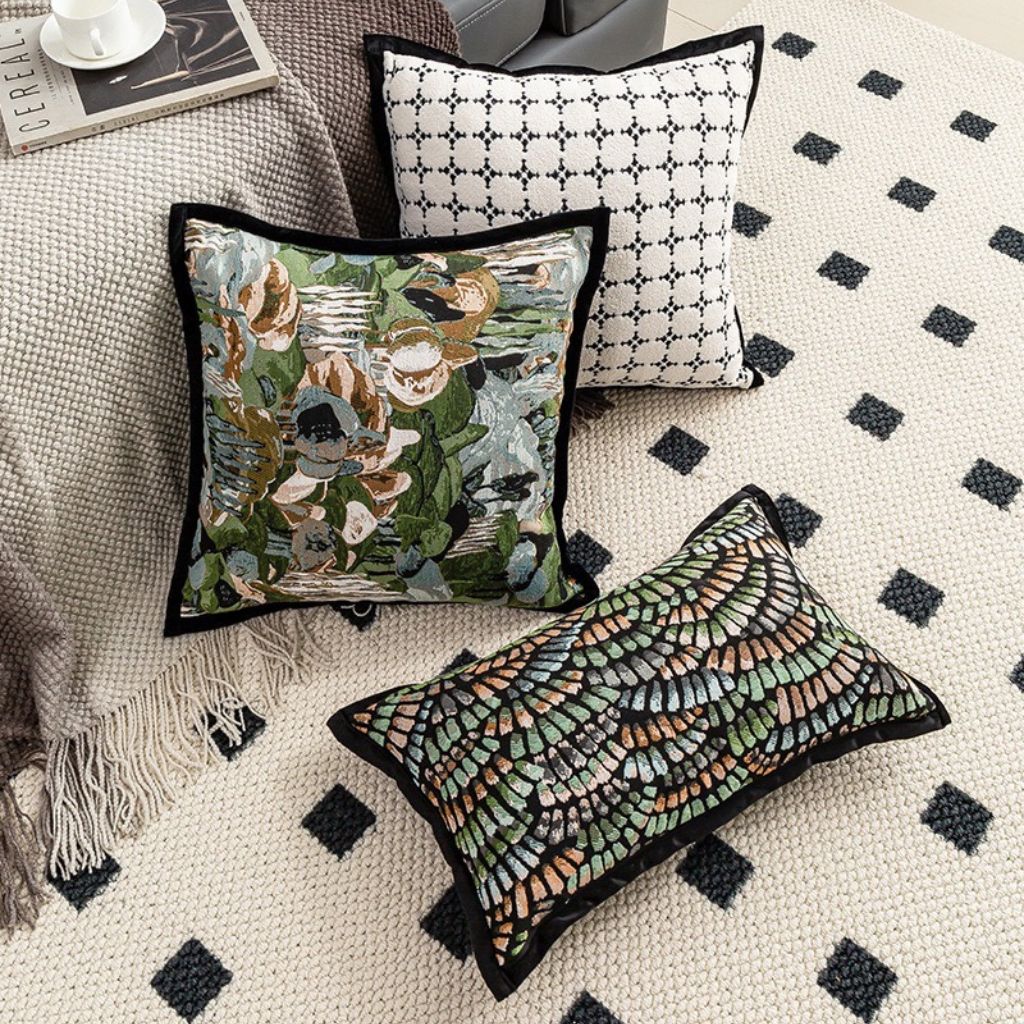 Regal Peacock Lumbar Pillow Cover