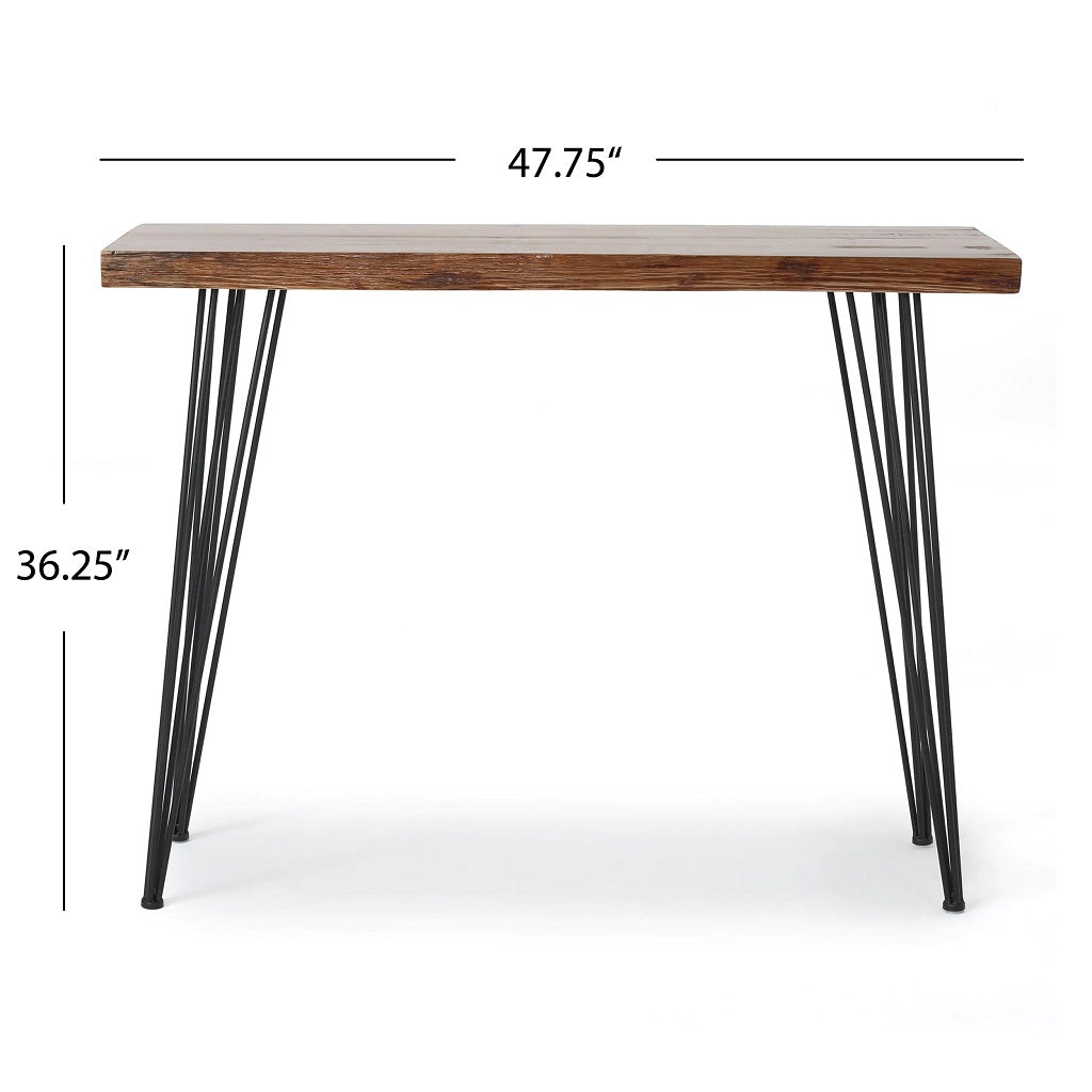 Regent Natural Finish Firwood Faux Live Edge Console Table