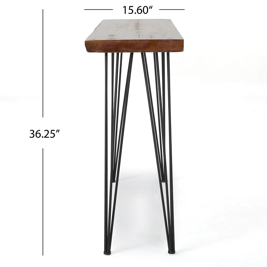 Regent Natural Finish Firwood Faux Live Edge Console Table