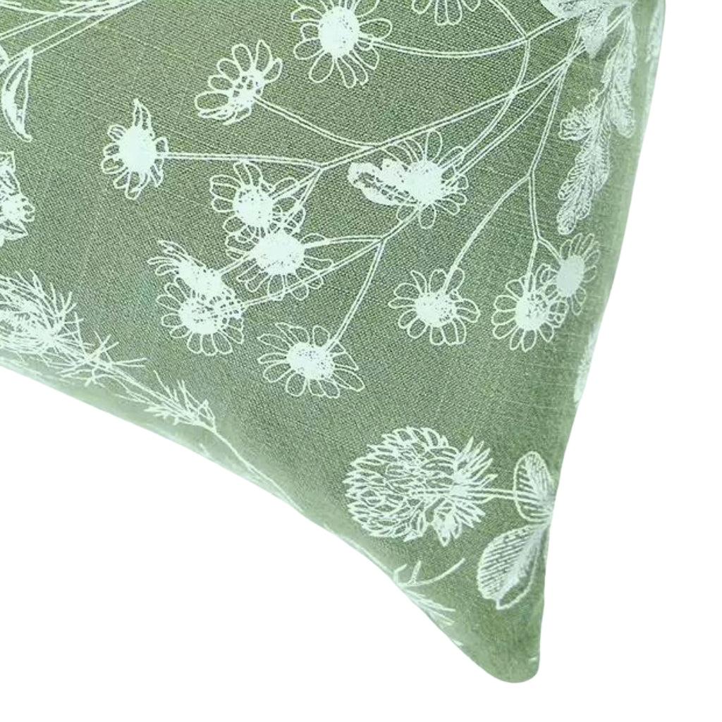 Sage Botanical Throw Pillow Cover