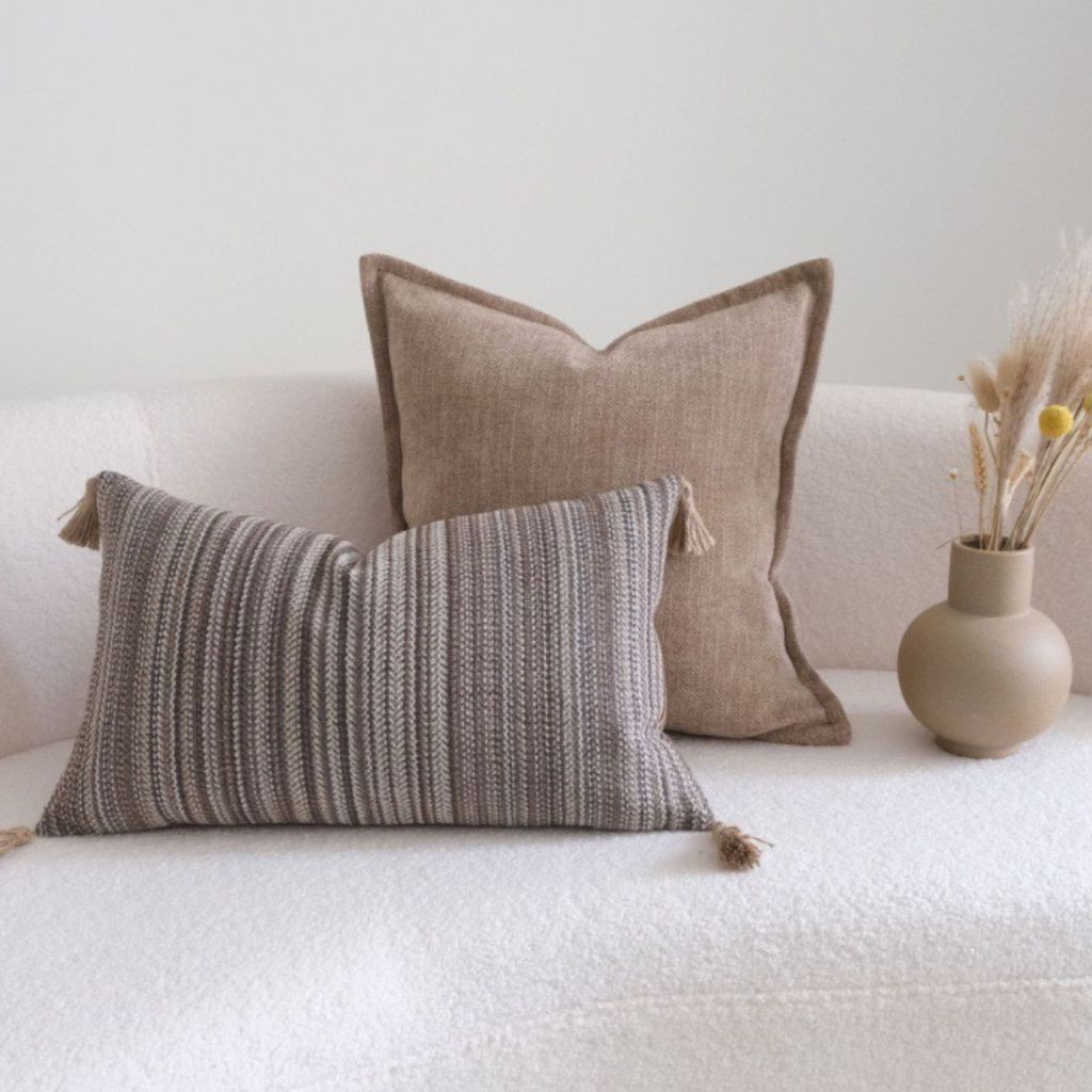 Sandstone Stripes Lumbar Pillow Cover