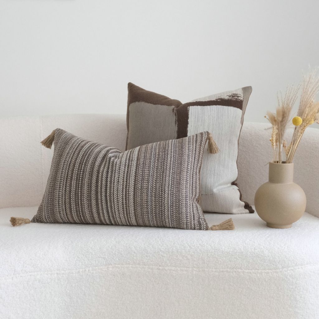 Sandstone Stripes Lumbar Pillow Cover