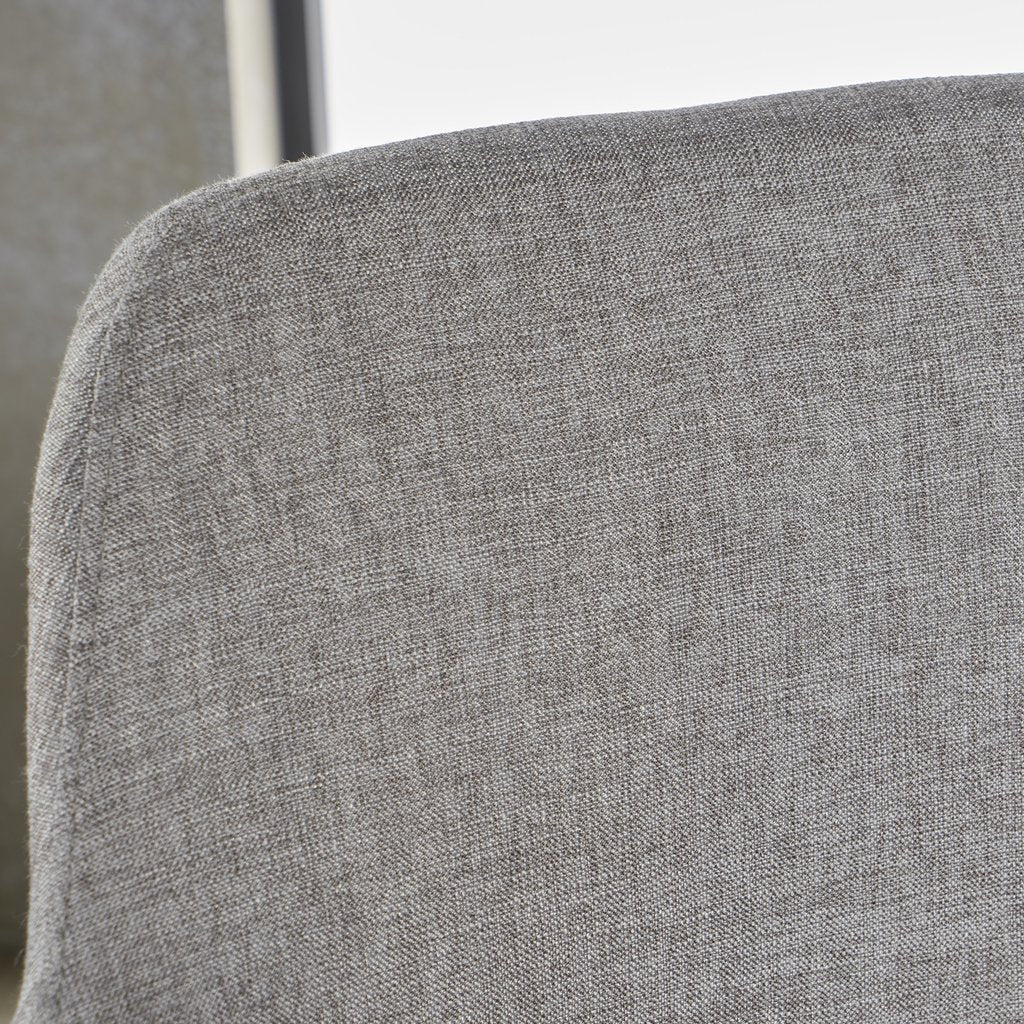 Serra Mid Century Fabric Dining Chair with Wood Finished Metal Legs (Set of 2)