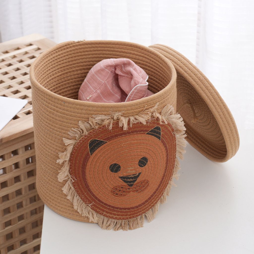 Simba Lion Cotton Rope Storage Basket