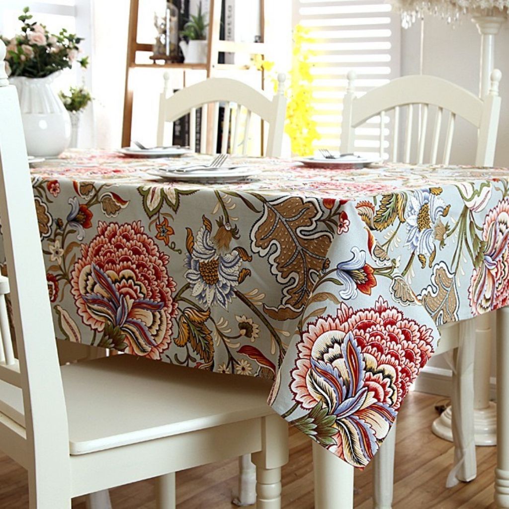 Spring Garden Floral Tablecloth