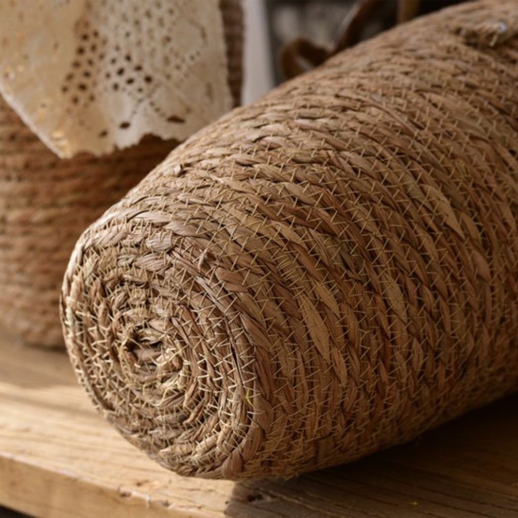 Straw Woven Flower Basket Planter With Handles
