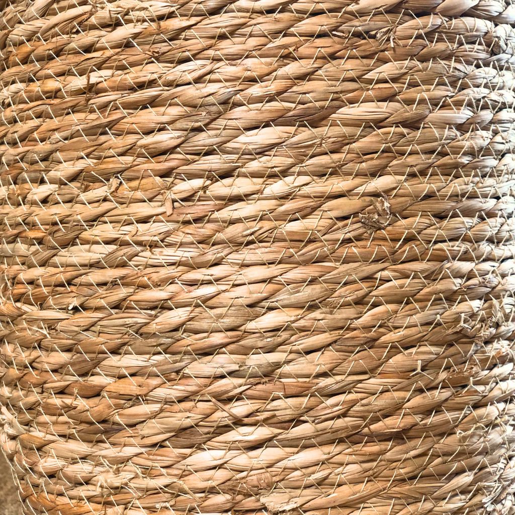 Straw Woven Flower Basket Planter With Handles
