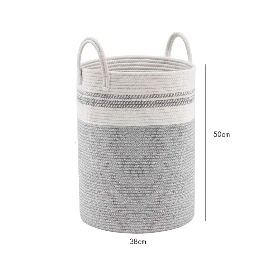 Tall Cotton Rope Laundry Basket