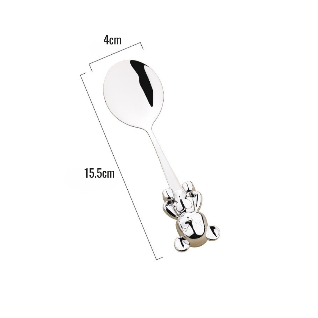 Teddy Bear Dessert Fork & Spoon Set (Set of 3)