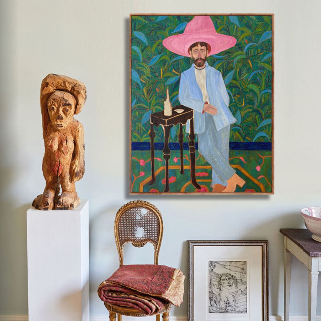 The Pink Hat Portrait Wall Art Framed Print