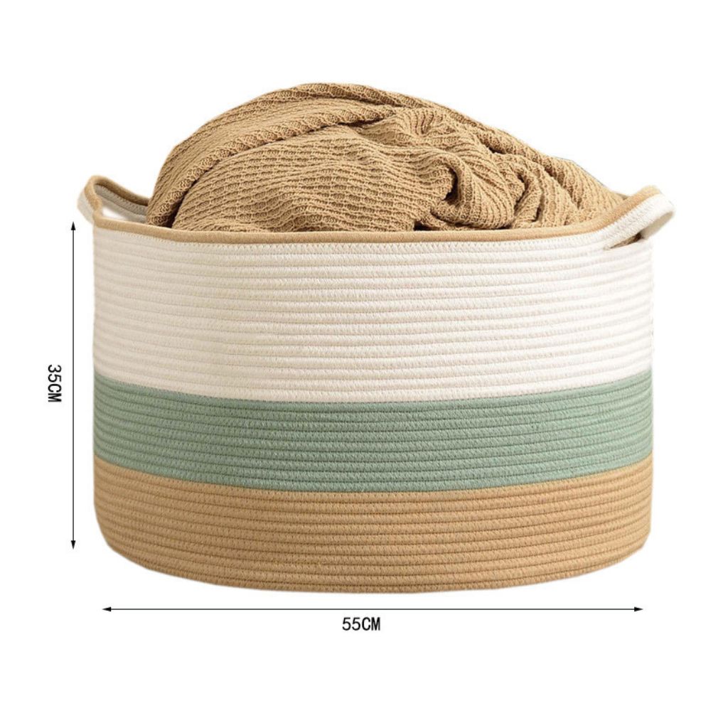 Trio-Tone Cotton Rope Laundry Basket