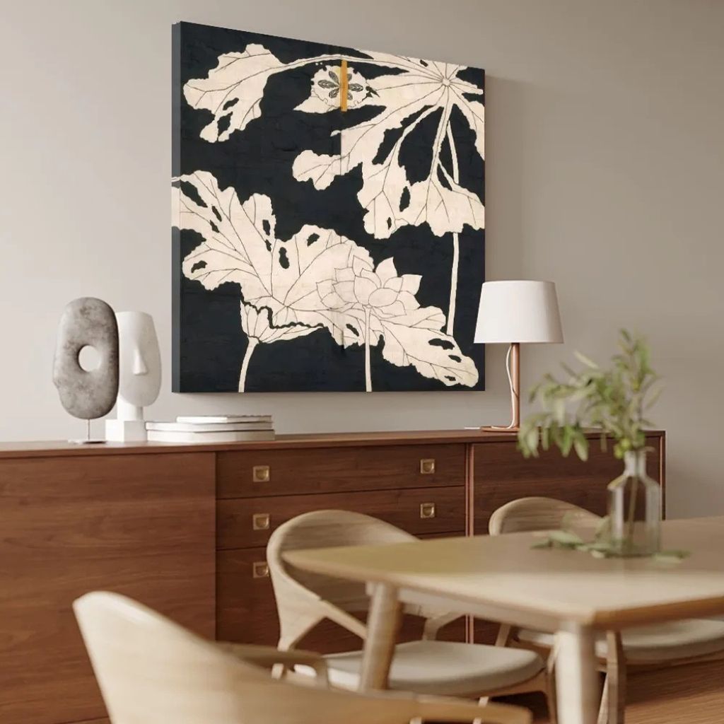 Vintage Black and White Lotus Framed Print