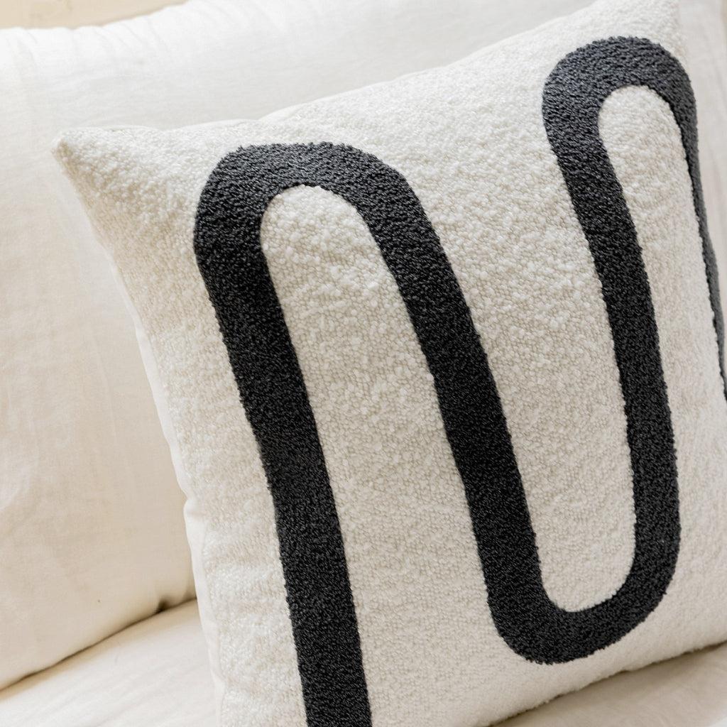 W Boucle Throw Pillow Cover