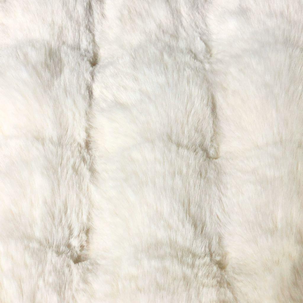 Waffle Pearl White Faux Fur Throw Pillow Cover
