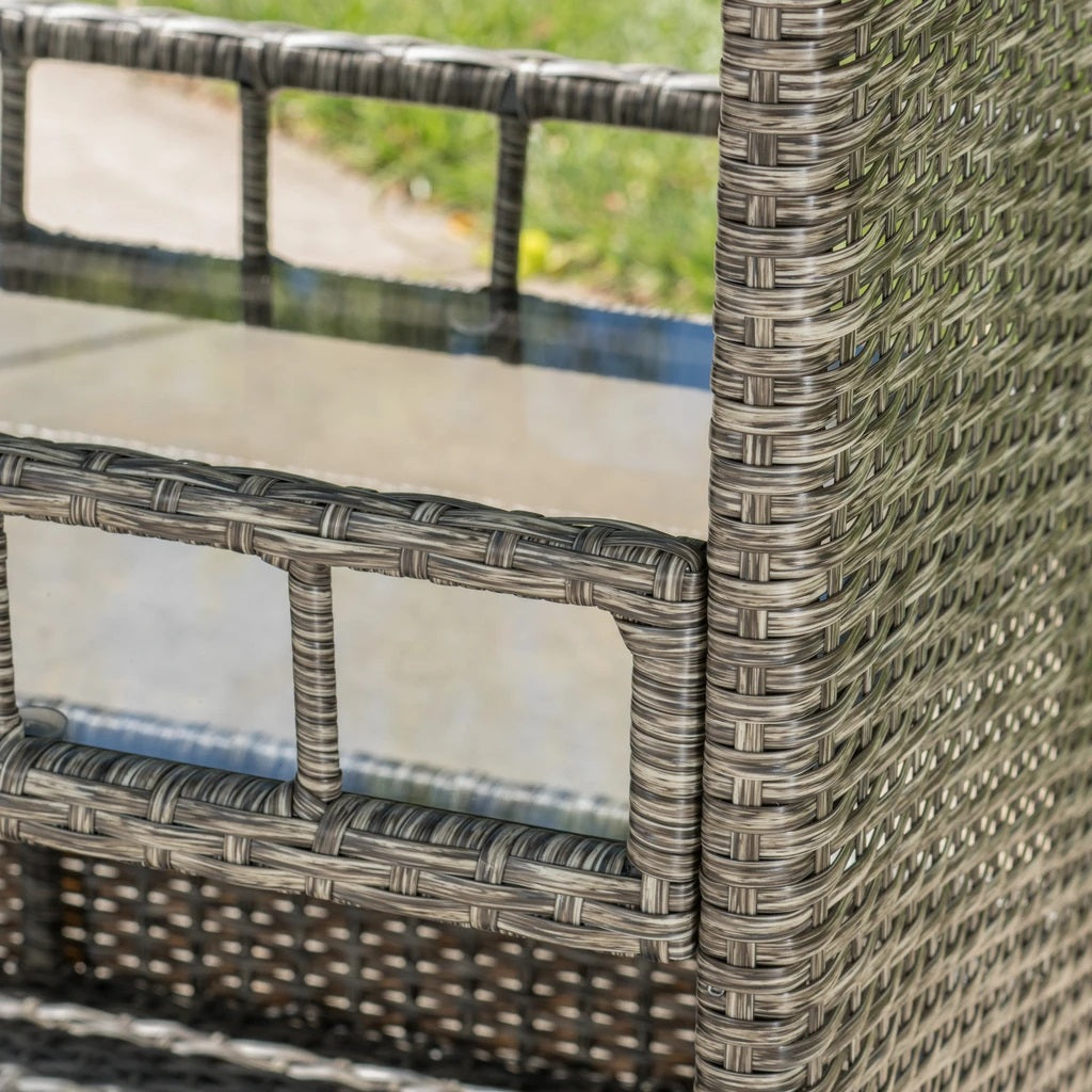 Waikiki Outdoor Fine Crafted Mixed Black Wicker Bar Serving Cart