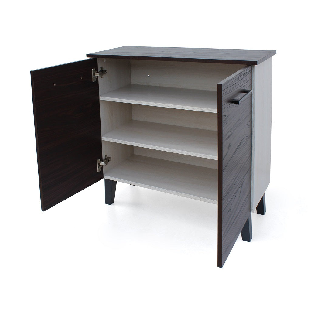 Willson Modern 3-Shelf Walnut Finished Faux Wood Cabinet