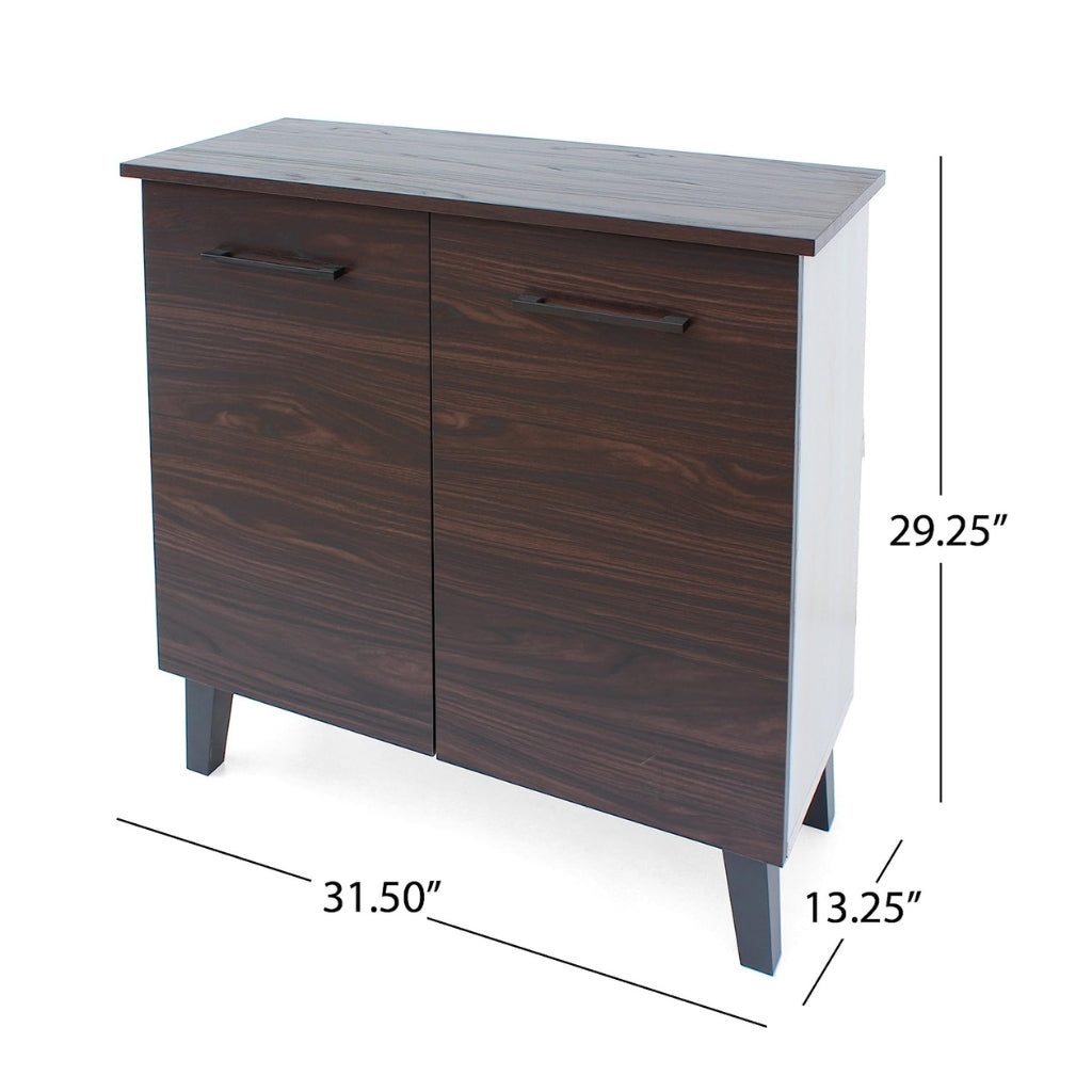 Willson Modern 3-Shelf Walnut Finished Faux Wood Cabinet