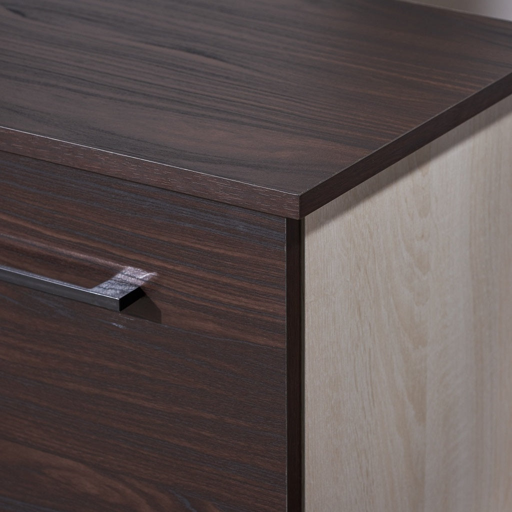 Willson Modern 3-Shelf Walnut Finished Faux Wood Cabinet