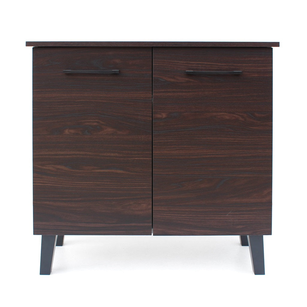 Willson Modern 3-Shelf Walnut Finished Faux Wood Cabinet